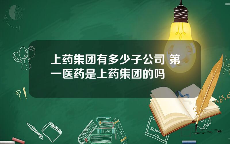 上药集团有多少子公司 第一医药是上药集团的吗